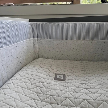 Бортик в кроватку NL Baby, 3-сторонний, универсальный, 180х30 см, бело-синий (838+869/34184) - Pampik - 7