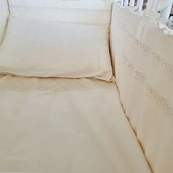 Бортик у ліжечко NL Baby, 4-сторонній, молочний (815+907/26041) - Pampik - 5