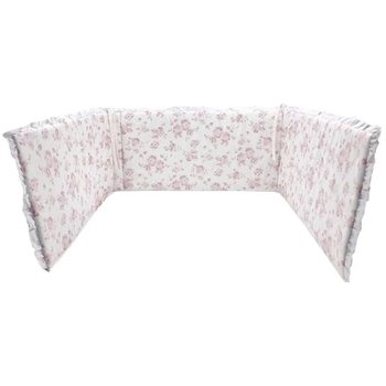 Бортик у ліжечко NL Baby, 3-сторонній, універсальний, 180х30 см, біло-рожевий (828+829/32070) - Pampik