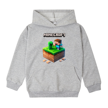 Худі Garnamama худі 2-х нитка наклейка MINECRAFT 140 Сірий (1056367.1421341) - Pampik