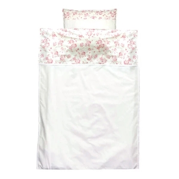 Комплект постельного белья NL Baby, 140х100 см, бело-розовый (828+842/33104) - Pampik