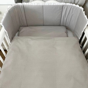 Комплект постельного белья NL Baby, 140х100 см, серый с белым (823+842/29278) - Pampik - 2