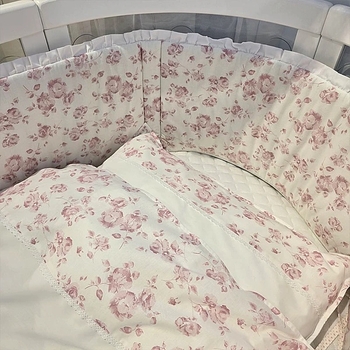 Комплект постельного белья NL Baby, 140х100 см, бело-розовый (828+842/33104) - Pampik - 5