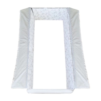 Бортик у ліжечко NL Baby з м’якою частиною, 4-сторонній, біло-сірий (824/27653) - Pampik