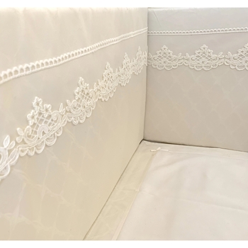 Бортик у ліжечко NL Baby, 4-сторонній, молочний (870+926/32724) - Pampik - 5