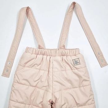 Брюки-комбінезон NL Baby, синтепух, на флісі, 12 місяців, персиковий (553/37201) - Pampik - 3