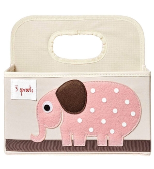 Органайзер для підгузків 3 Sprouts Слон, бежевий з рожевим (IDOELE/24522) - Pampik - 2