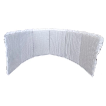 Бортик в овальне ліжечко NL Baby, 3-сторонній, 130х30 см, біло-сірий (823+830/33298) - Pampik