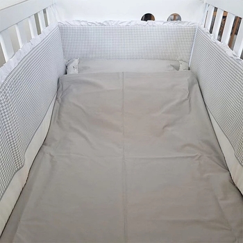 Бортик у ліжечко NL Baby, 4-сторонній, біло-сірий (859/32147) - Pampik - 2