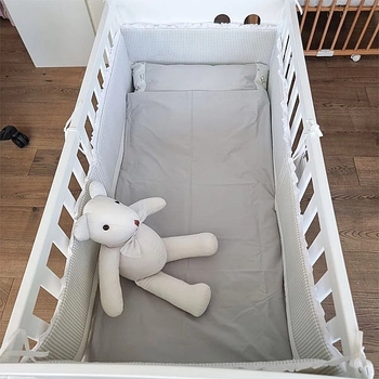 Бортик у ліжечко NL Baby, 4-сторонній, біло-сірий (859/32147) - Pampik - 3