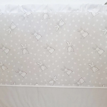 Бортик в кроватку NL Baby, 4-сторонний, бело-серый (874+875/033296) - Pampik - 3