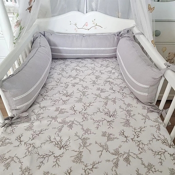 Бортик у ліжечко NL Baby, 3-сторонній, 210х25 см, сірий (852+923/033348) - Pampik - 2