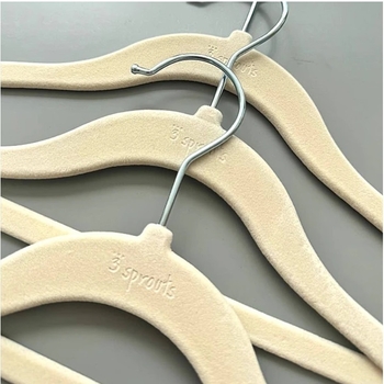 Набір вішалок 3 Sprouts, 15 шт., молочний (IHVCRM/38057) - Pampik - 5