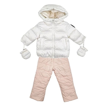 Брюки-комбінезон NL Baby, синтепух, на флісі, 12 місяців, персиковий (553/37201) - Pampik - 4