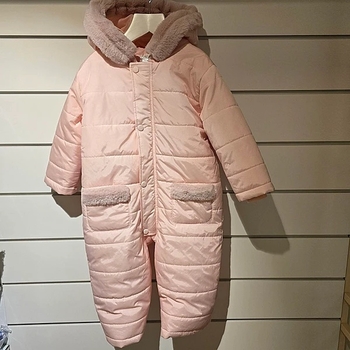 Комбинезон NL Baby с капюшоном, синтепух, 12 месяцев, розовый (551/37901) - Pampik - 4