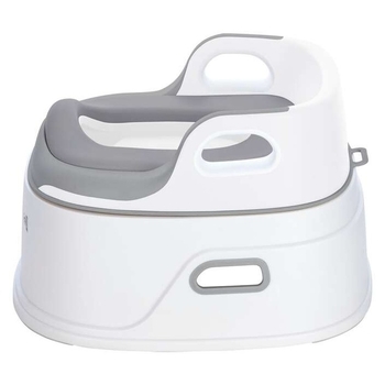 Набор для приучения к горшку FreeON Training Potty 3 в 1: горшок, накладка на унитаз и ступенька-подставка, белый с серым (85772) - Pampik - 4