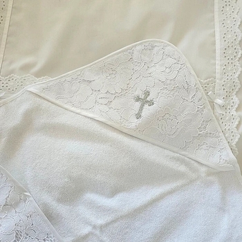 Крыжма NL Baby с кружевом, 72х72 см, белый (22086) - Pampik - 5