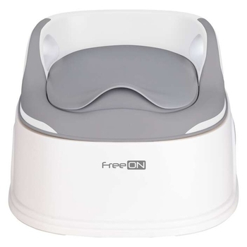 Набор для приучения к горшку FreeON Training Potty 3 в 1: горшок, накладка на унитаз и ступенька-подставка, белый с серым (85772) - Pampik - 2