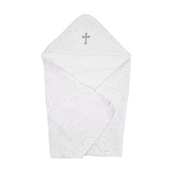 Крыжма NL Baby с кружевом, 72х72 см, белый (22086) - Pampik