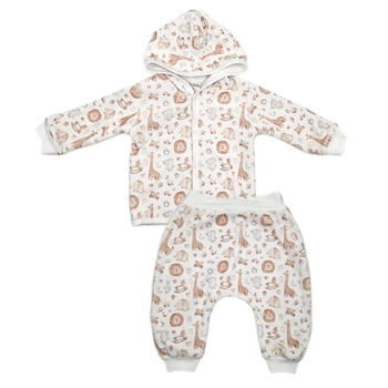 Комплект NL Baby, велюр, р.68, біло-бежевий (011/38373) - Pampik