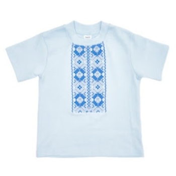 Футболка для хлопчика Twins Оберіг з вишивкою, інтерлок, р.80, блакитний (W-200-VO80-04) - Pampik