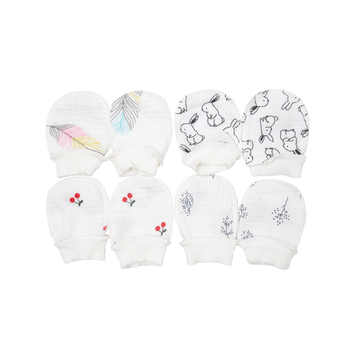 Царапки Twins для новонароджених, муслін, 0-3 міс., 3 пари, мультиколір (W135-ЦМ-20) - Pampik