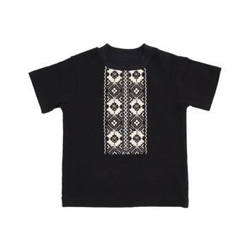 Футболка для хлопчика Twins Оберіг з вишивкою, інтерлок, р.80, чорний (W-200-VO80-13) - Pampik