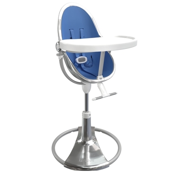 Стульчик для кормления Bloom FRESCO Silver/Riviera blue - Pampik