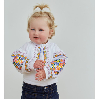 Вишиванка для дівчинки Twins Барва, р.110, білий з різнобарвним (88ВДTБ-110-20) - Pampik - 3