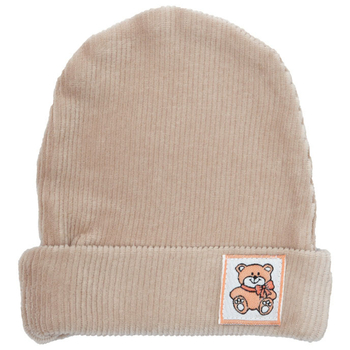 Шапочка Twins Ego з нашивкою, велюр, 0-3 міс., бежевий (W126-ШTEVN-02) - Pampik