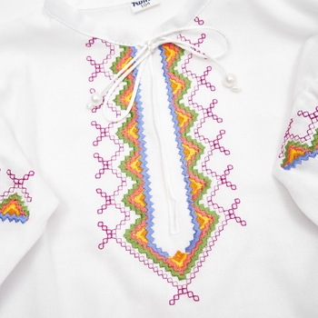 Вишиванка для дівчинки Twins Барва, р.110, білий з різнобарвним (88ВДTБ-110-20) - Pampik - 2