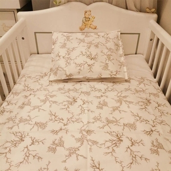 Комплект постільної білизни NL Baby, 80х80 см, біло-сірий (826+842/30077) - Pampik - 5