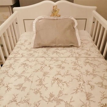 Комплект постільної білизни NL Baby, 120х60 см, біло-сірий (804/20547) - Pampik - 5