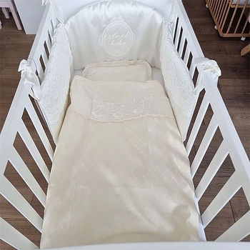 Комплект постільної білизни NL Baby, 100х80 см, молочний (870+926/32725) - Pampik - 5