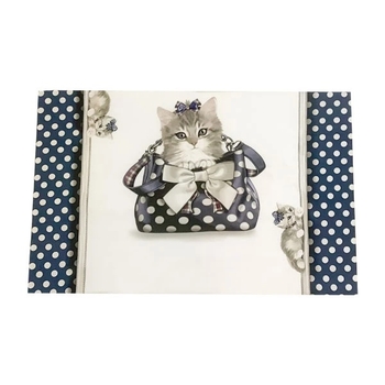 Плед NL Baby, двосторонній, бавовняний, 90х65 см, молочно-синій (840/28426) - Pampik