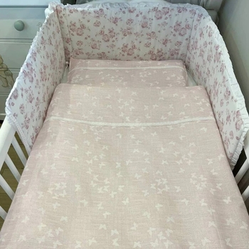 Комплект постельного белья NL Baby, 80х80 см, розовый с белым (877+842/36037) - Pampik - 5