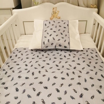 Комплект постельного белья NL Baby, 100х80 см, бело-синий (866/32606) - Pampik - 5