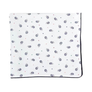 Плед NL Baby, двусторонний, хлопковый, 75х70 см, бело-синий (042/34185) - Pampik