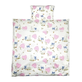 Комплект постельного белья NL Baby, 80х80 см, бело-розовый (865/33071) - Pampik