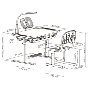 Комплект дитячих меблів Cubby парта та стілець трансформери Lupin Pink - Pampik - 15
