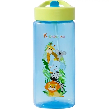 Поїльник Курносики, зі складним носиком і силіконової соломинкою, від 9 міс., 420 мл, блакитний (7223 син) - Pampik