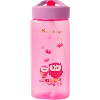 Поїльник Курносики, зі складним носиком і силіконової соломинкою, від 9 міс., 420 мл, рожевий (7223 пик) - Pampik