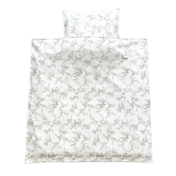 Комплект постільної білизни NL Baby, 80х80 см, біло-сірий (826+842/30077) - Pampik