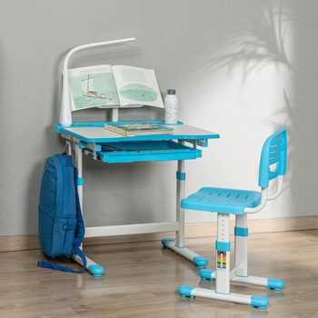 Комплект дитячих меблів FunDesk парта та стілець трансформери Bellissima Blue - Pampik - 8