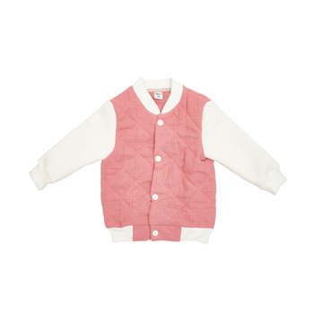 Бомбер дитячий Twins Muslin, утеплений, р.80, рожевий (WC-212-BTM80-08) - Pampik