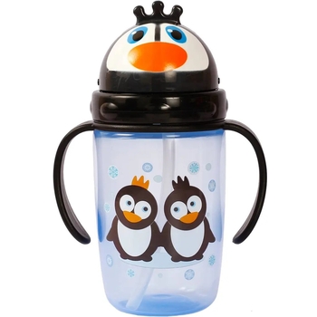 Поїльник-непроливайка Курносики, з ручками та силіконовою соломинкою, від 9 міс., 360 мл, блакитний (7224 син) - Pampik - 2