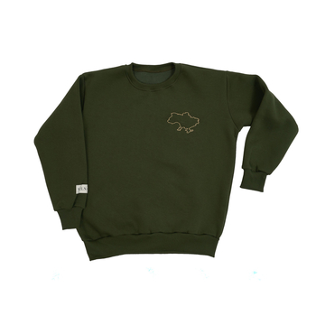 Світшот Twins з вишивкою, утеплений, р.L, хакі (W-202-ST-L-06) - Pampik