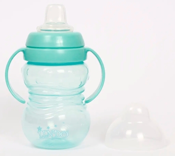 Поїльник-непроливайка Lindo, з силіконовим носиком і знімними ручками, 6+ міс., 270 мл, бірюзовий (LI 704 зел) - Pampik - 2