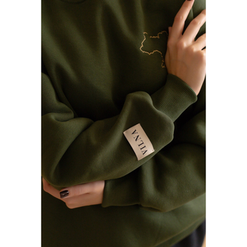 Світшот Twins з вишивкою, утеплений, р.L, хакі (W-202-ST-L-06) - Pampik - 2