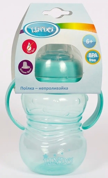 Поїльник-непроливайка Lindo, з силіконовим носиком і знімними ручками, 6+ міс., 270 мл, бірюзовий (LI 704 зел) - Pampik - 4
